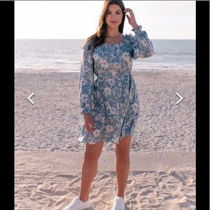 Gal Meets Glam Blue Floral Mini Dress